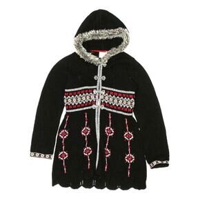 Hanna Andersson Knit Wool Cotton Embroidered Long Tunic Cardigan Size 130cm 8